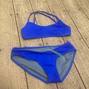 Jolyn Bikini Adrian Top and Ally Bottoms - L - Blue
